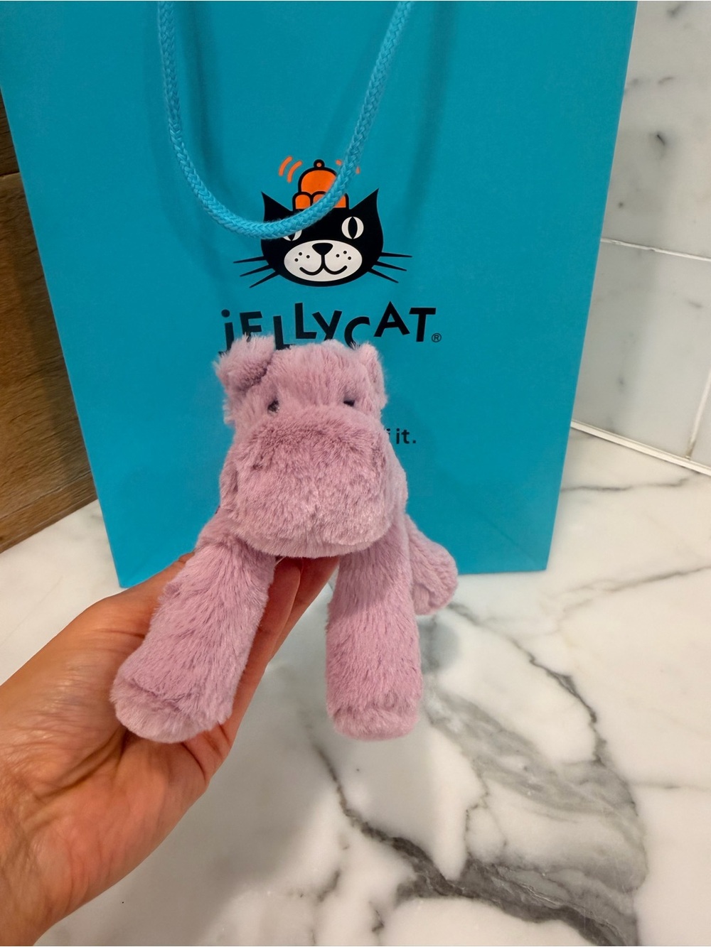 Jellycat smudge tiny hippo authentic with tags